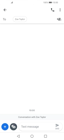 Press the text input field and write the text for your SMS.