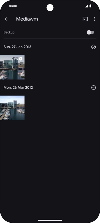 Press and hold any picture or video.