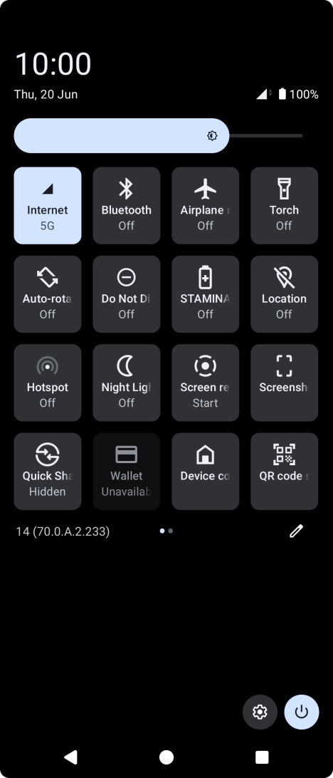 Press the settings icon.