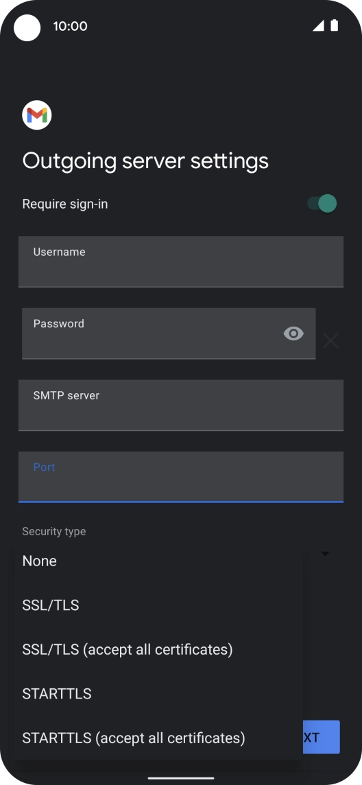 Press None to turn off the function.
