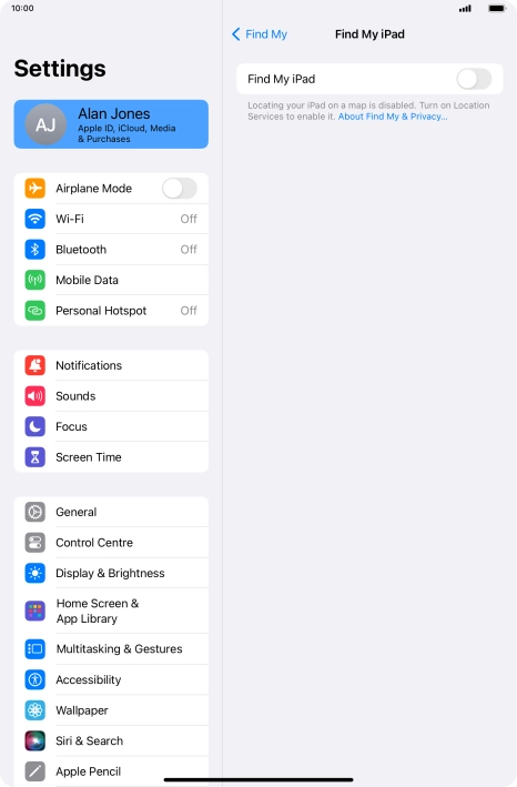 Press the indicator next to 