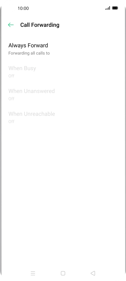 Press the required divert type.