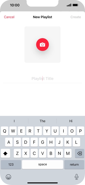 Press the text input field and key in a name for the playlist.