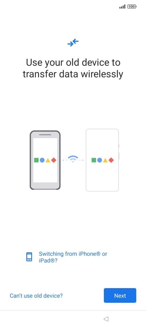 Follow the instructions on the screen to transfer content from another phone.