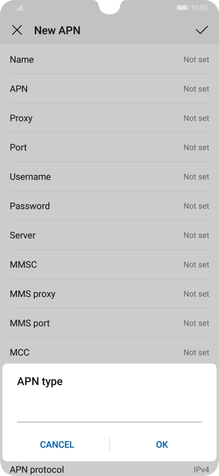 Key in default and press OK.