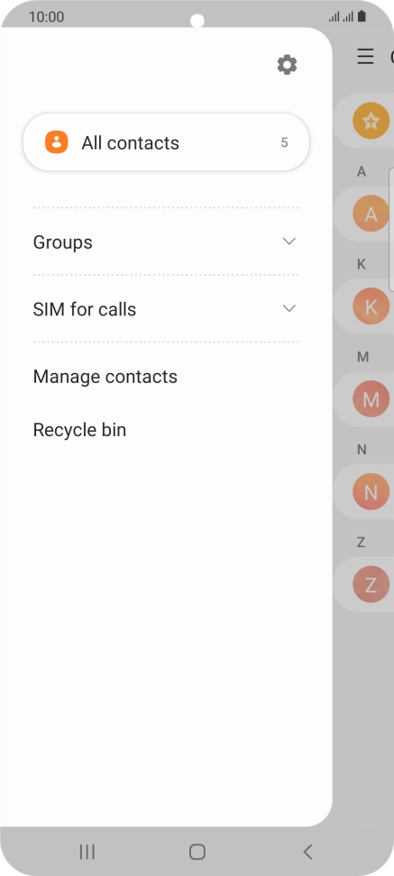 Press Manage contacts.