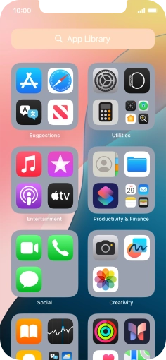 Press the required app.