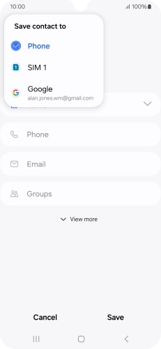 Press the required Google account.
