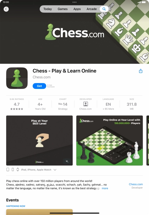 Press Get and follow the instructions on the screen to install the app.