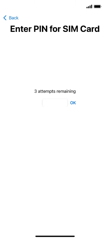 If your SIM is locked, key in your PIN and press OK. The default PIN is 1111.