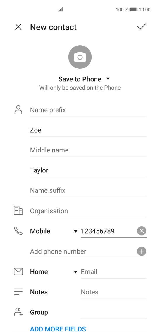 Press the confirm icon.