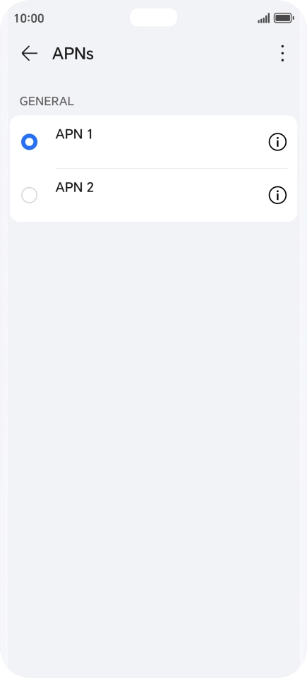 Press the field next to the data connection to activate it.