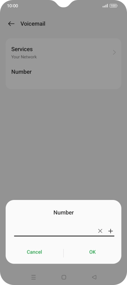 Key in +447953222222 and press the confirm icon.