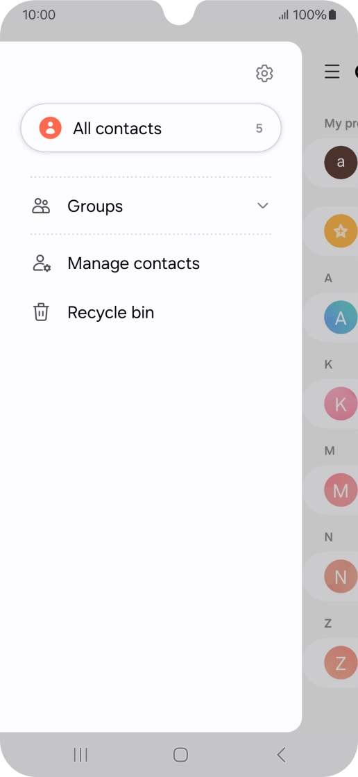 Press Manage contacts.