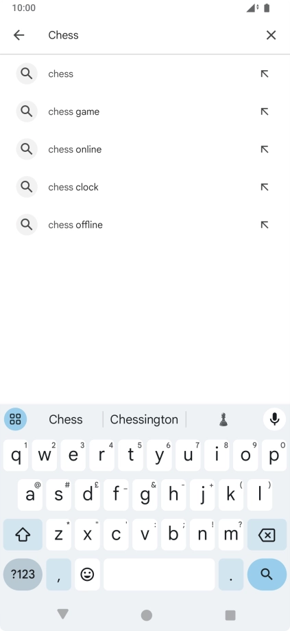 Key in the name or subject of the required app and press the search icon.