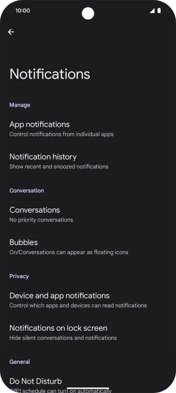 Press App notifications.