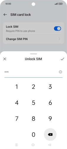 Key in your PIN and press the confirm icon. The default PIN is 1111.