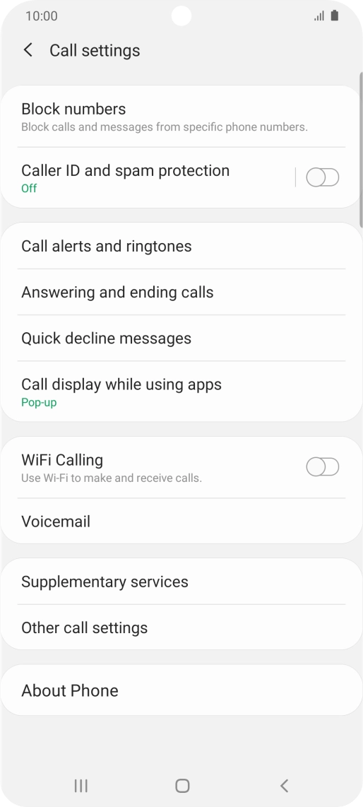 Press Supplementary services.