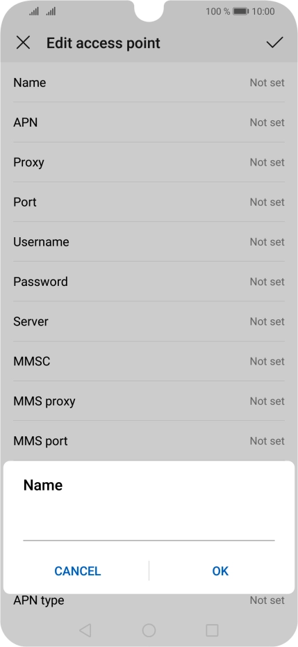 Key in EE Internet and press OK.