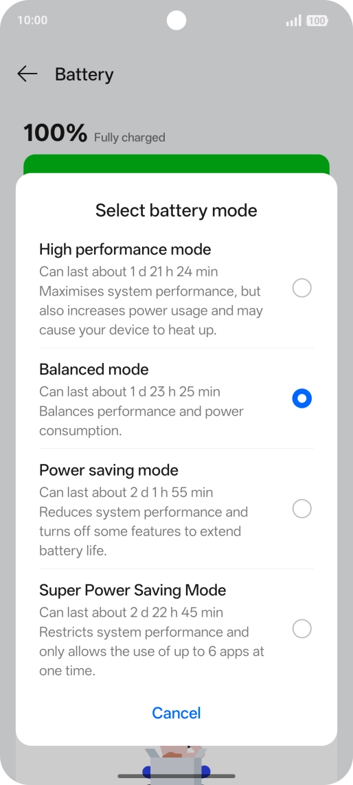 Press the indicator next to 