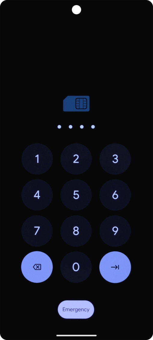 If you're asked to key in your PIN, do so and press arrow right. The default PIN is 1111.