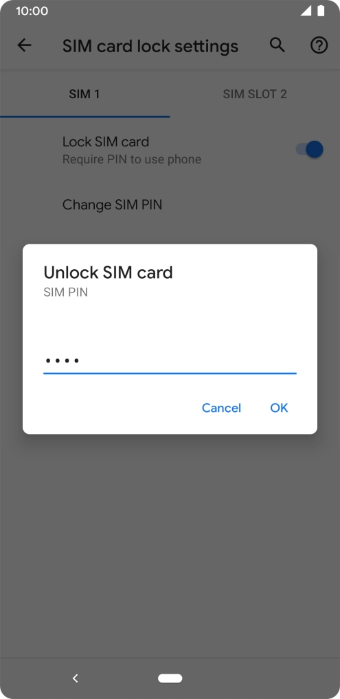 Key in your PIN and press OK. The default PIN is 1111.