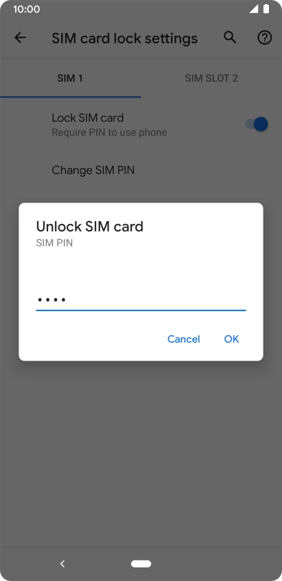 Key in your PIN and press OK. The default PIN is 1111.