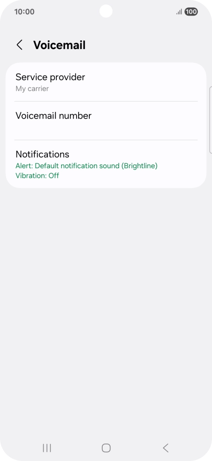 Press Voicemail number.