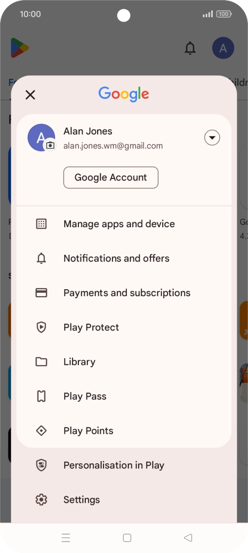 Press Manage apps and device.