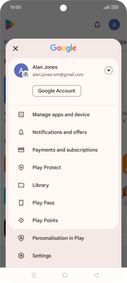 Press Manage apps and device.