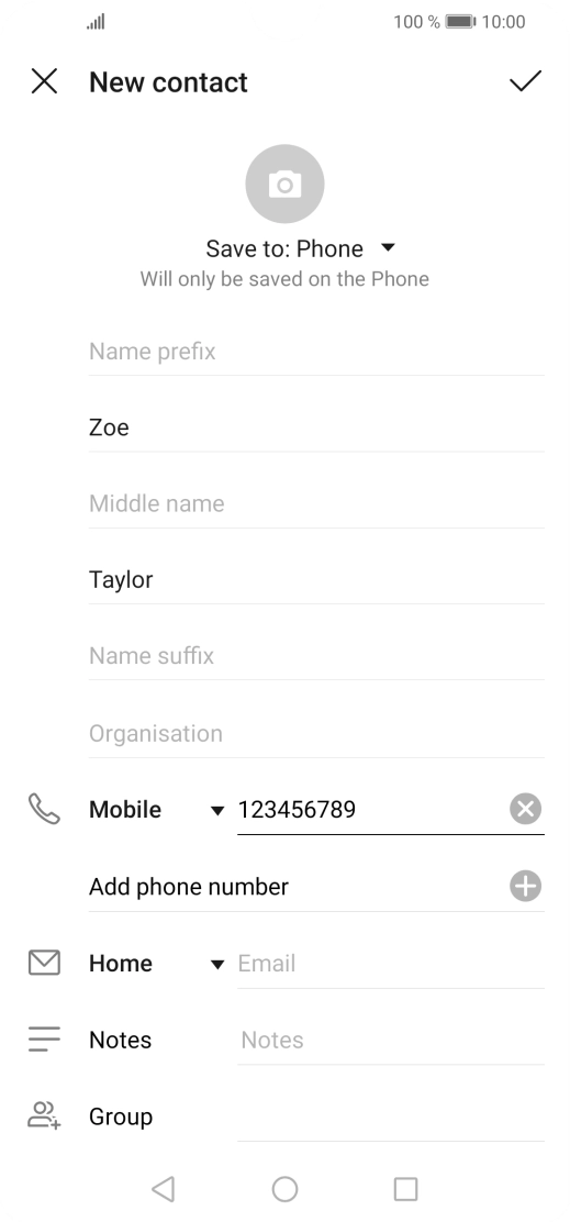 Press the confirm icon.
