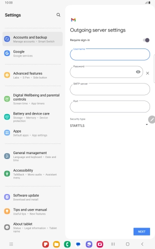 Press the field below 