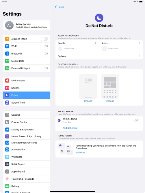 Press People and follow the instructions on the screen to select which contacts you would like to receive calls and notifications from when Do Not Disturb is turned on.