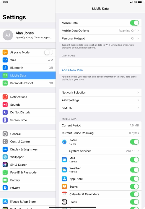 Press the indicator next to 