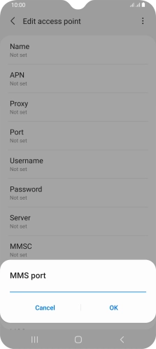 Key in 8080 and press OK.