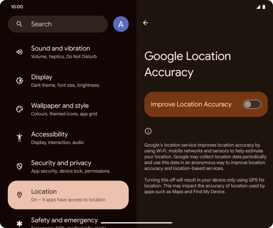 If you press the indicator next to 