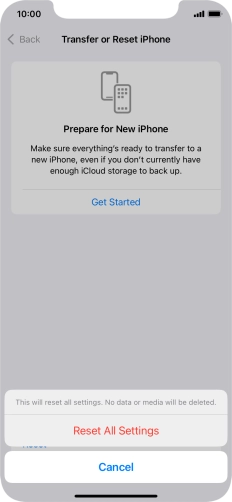 Press Reset All Settings.