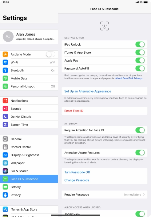 Press the indicator next to 
