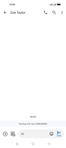 Press the send icon when you've finished your SMS.