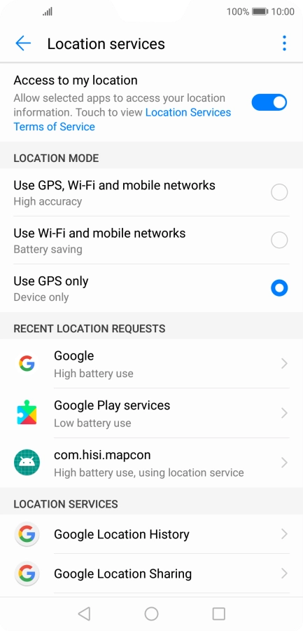 If you select Use GPS, Wi-Fi and mobile networks, your phone can find your exact position using the GPS satellites, the mobile network and nearby Wi-Fi networks. Satellite-based GPS requires a clear view of the sky.