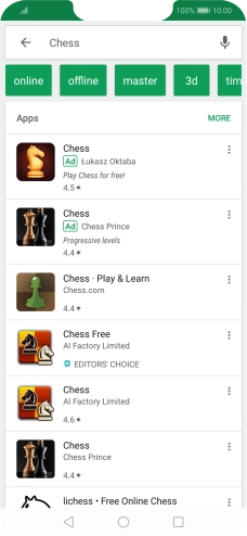 Press the required app.