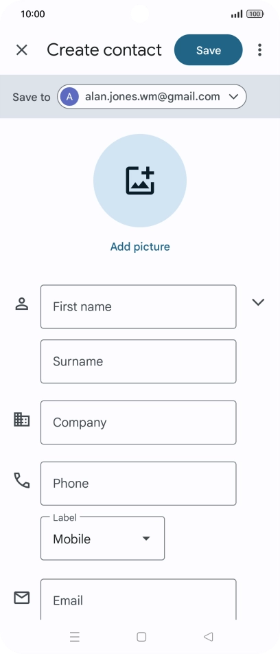 Press the address book drop down list.