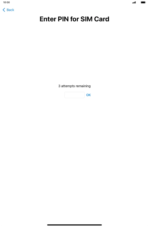 If your SIM is locked, key in your PIN and press OK. The default PIN is 1111.