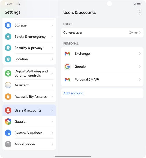 Press the menu icon.