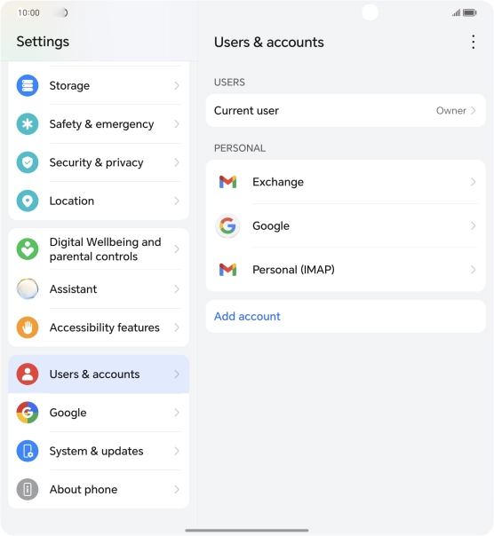 Press the menu icon.