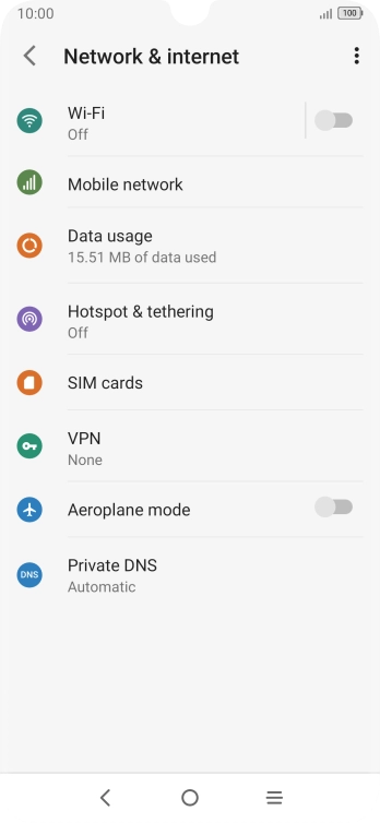 Press Data usage.