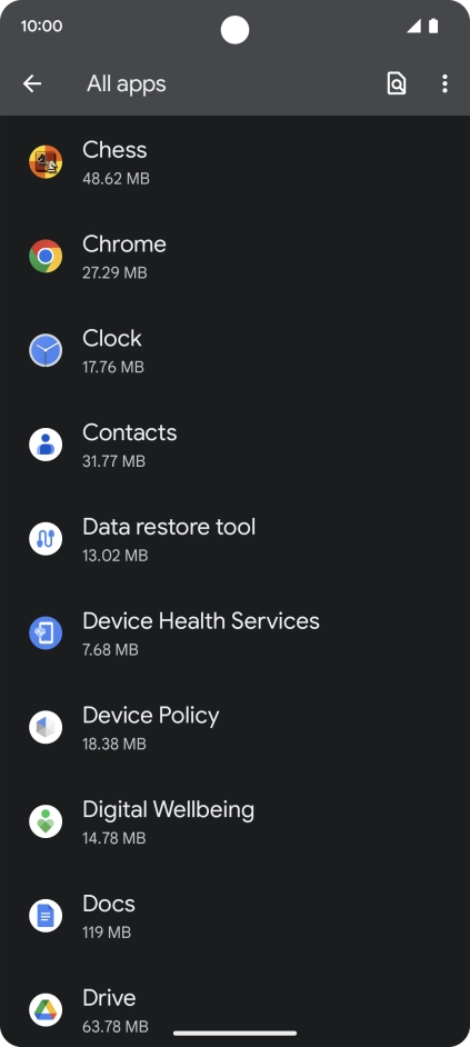Press the required app.