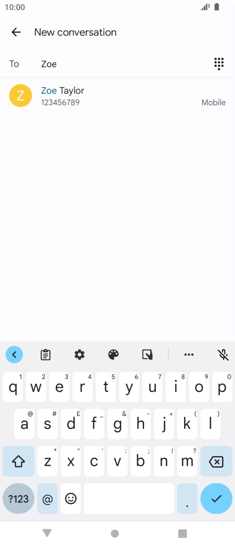 Press the required contact.