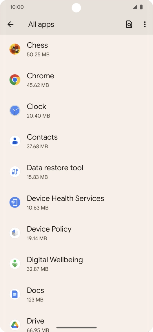 Press the required app.