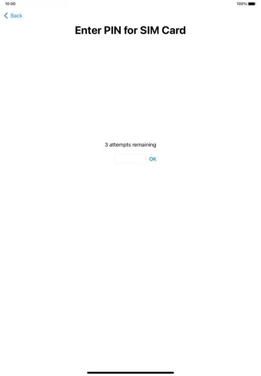 If your SIM is locked, key in your PIN and press OK. The default PIN is 1111.